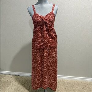 Simply Vera Vera Wang Red Patterned 2-Piece Maxi Dress